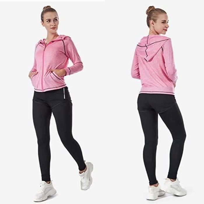 Survêtement Femme Ensembles Sportswear 5 Pièce Costumes de Sport Gym Yoga Athletisme Fitness Jogging Survêtement Tenue de Sport Rose