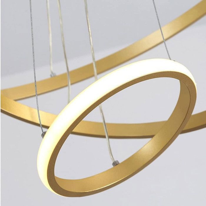 Dorlink® Suspension LED Moderne - Or -Ø 20+40+60 cm  Avec télécommande - convient pour une chambre ou un couloir