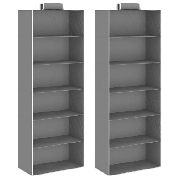 Wisząca półka Szary 30 x 15 x 80 cm Tkanina vidaXL