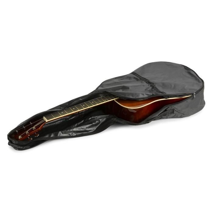 Max SoloJam - Akustisk guitar til begyndere - Mørkt naturtræ, stålstrenge, digital tuner, bæretaske…