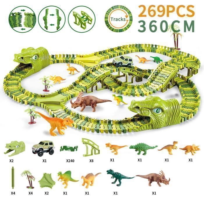 Circuit Voiture Enfant Dinosaure Jouet Enfant 3 Ans-Circuit Voiture Electrique Jeu, Cars Jouet 3 4 5 6 9+Ans Garçon Fille