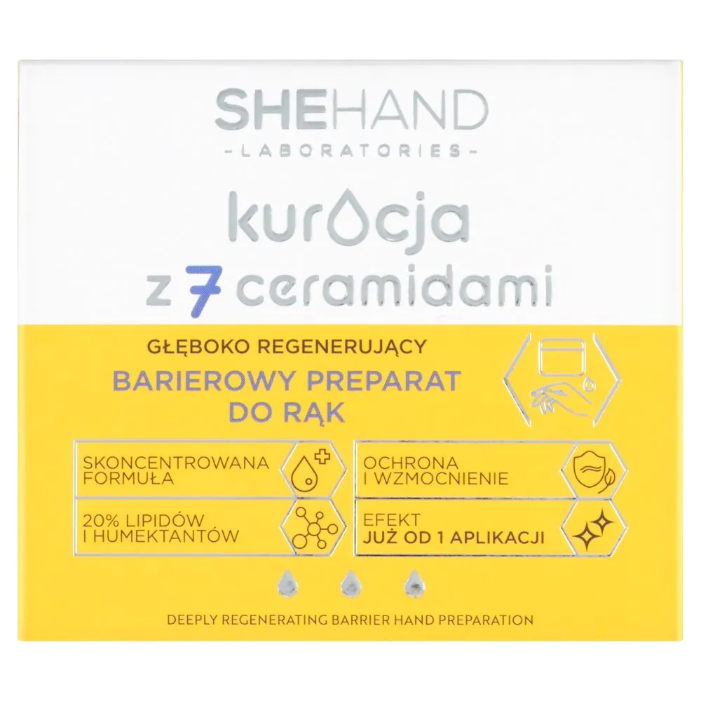 SheHand Kuracja z 7 ceramidami, głęboko regenerujący barierowy preparat do rąk 80 g