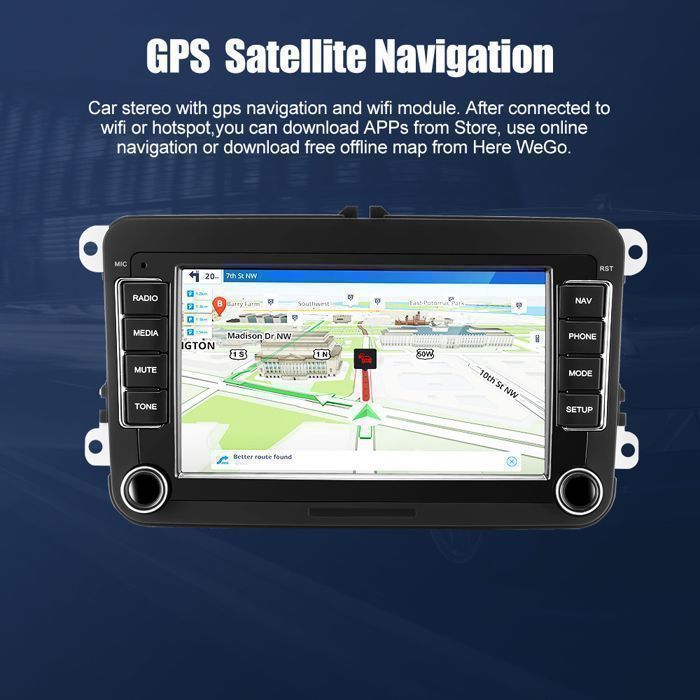 Radio para coche GEARELEC de 7 pulgadas con Android 13, WiFi y Bluetooth para Volkswagen Passat 6, 7 CC, Polo, Golf 5, 6, Touran T5
