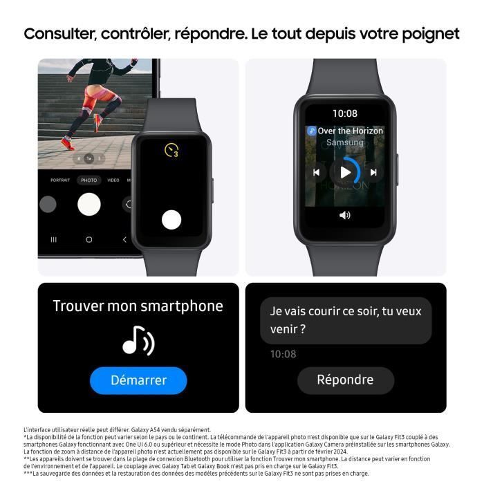 Braccialetto intelligente Samsung Galaxy Fit 3, colore grigio