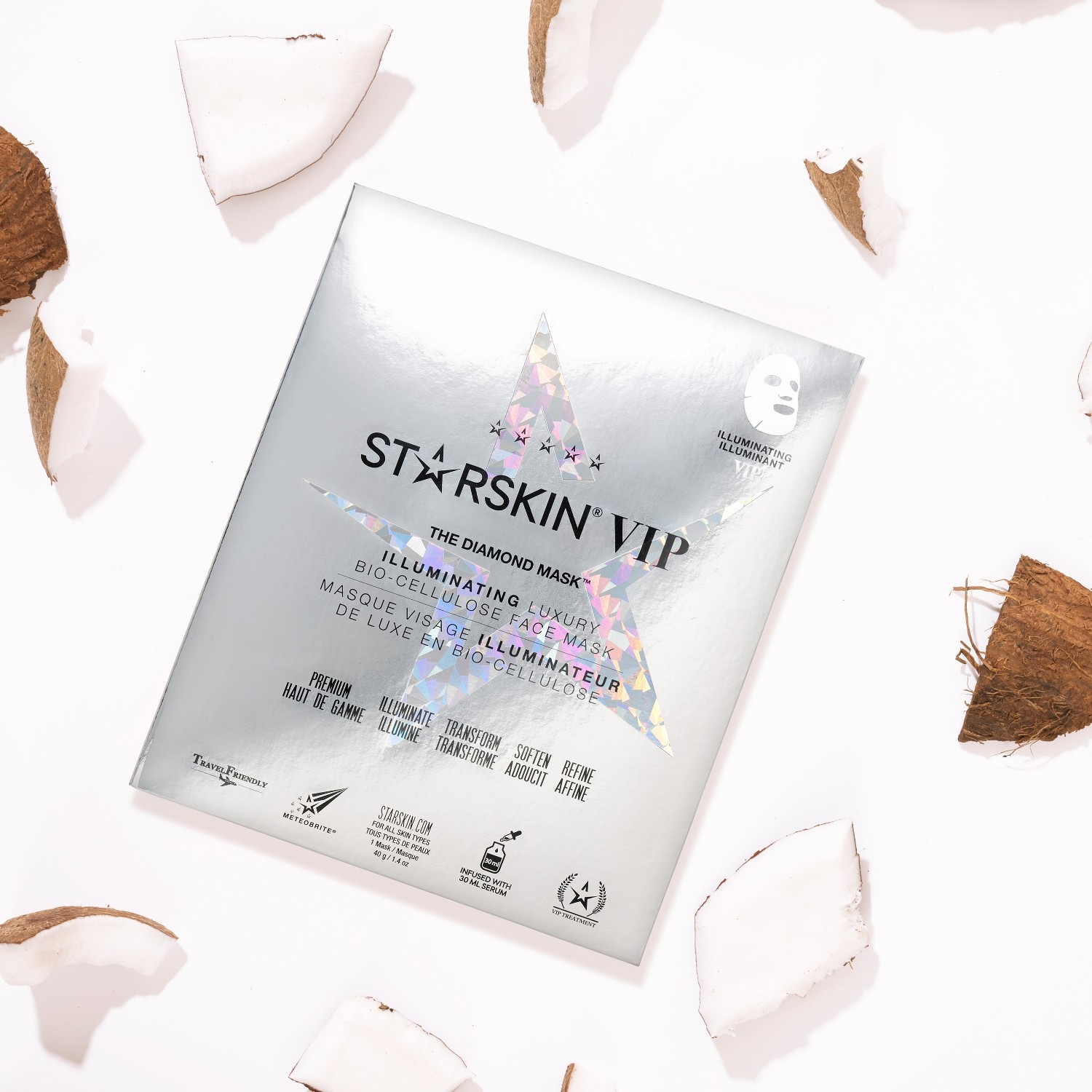 STARSKIN® lakštinė veido kaukė „The Diamond Mask™ Limiating Luxury Bio-Cellulose“ – 30 ml