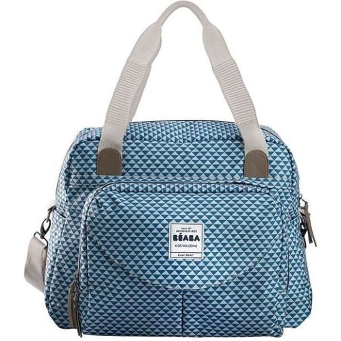 Bolso cambiador Béaba Geneva II Play Print azul - Modular - Gran capacidad - Estilo moderno