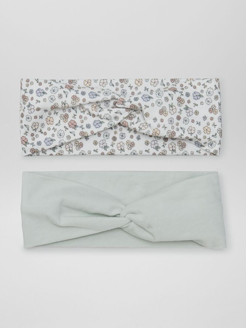 Conjunto de 2 diademas de punto con cruz - BLANCO