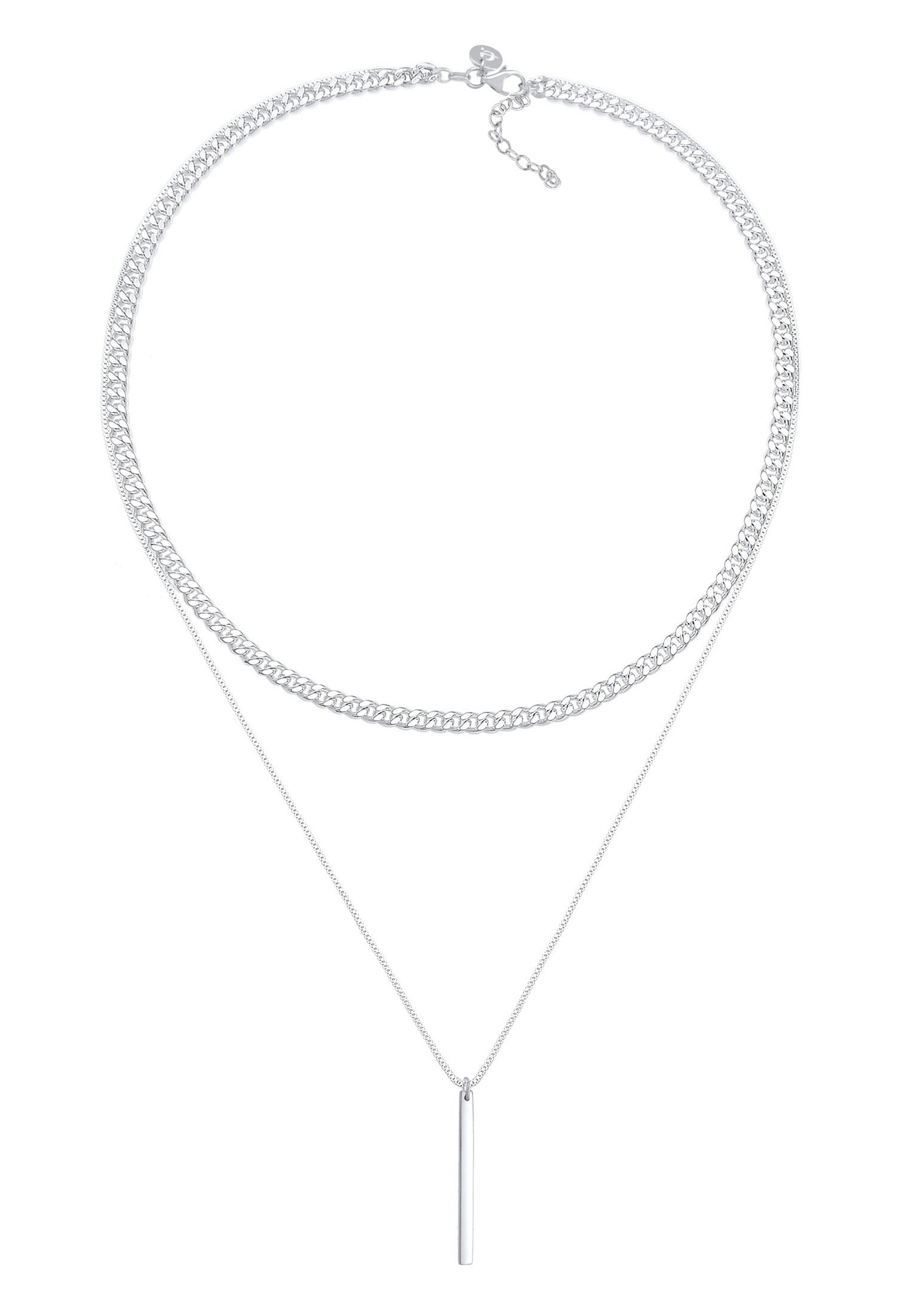 Elli PREMIUM Chaîne panzer pour femmes Basic Layer Look en argent 925 Sterling