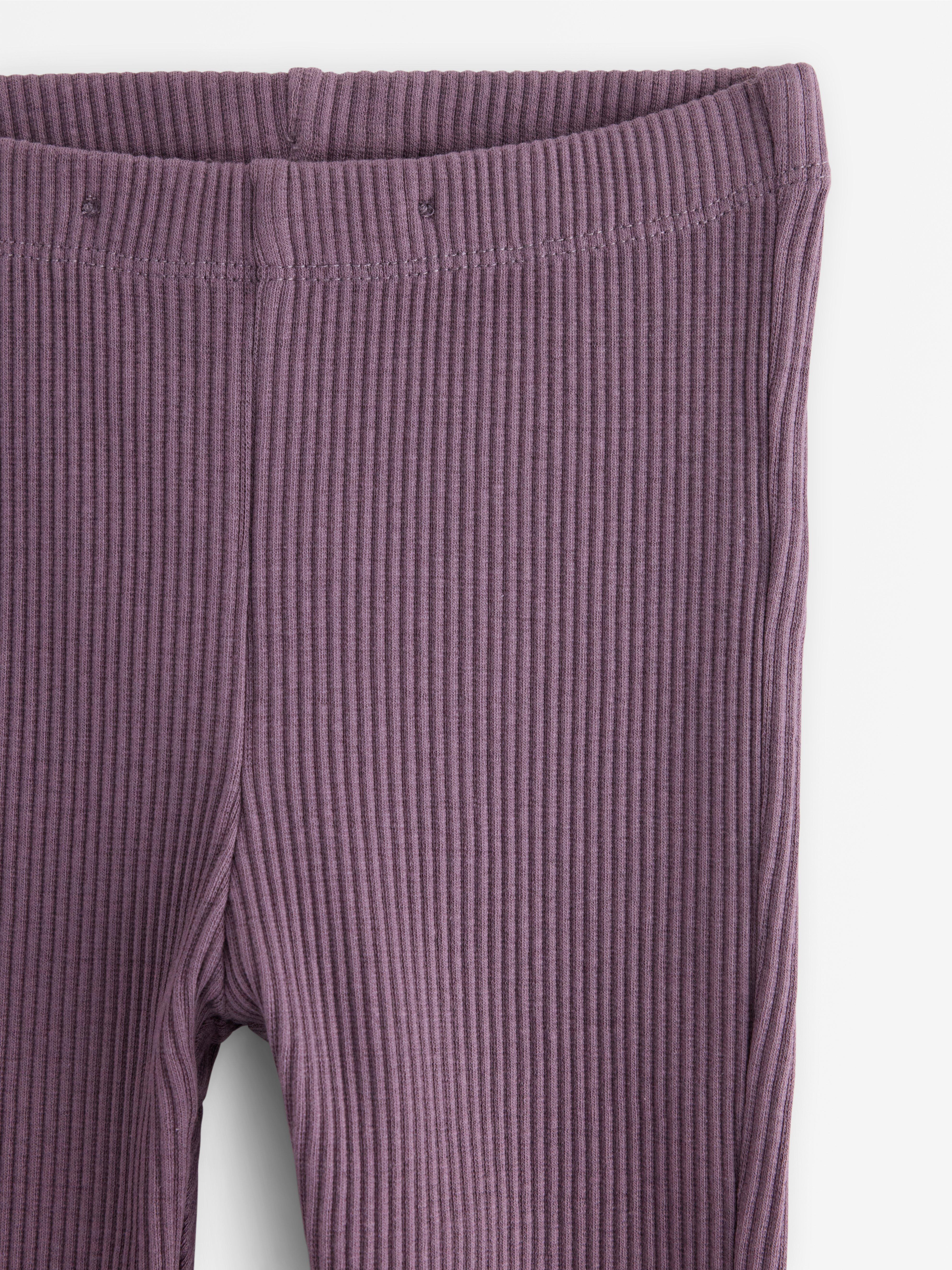 Žebrované legíny Light Dusty Lilac