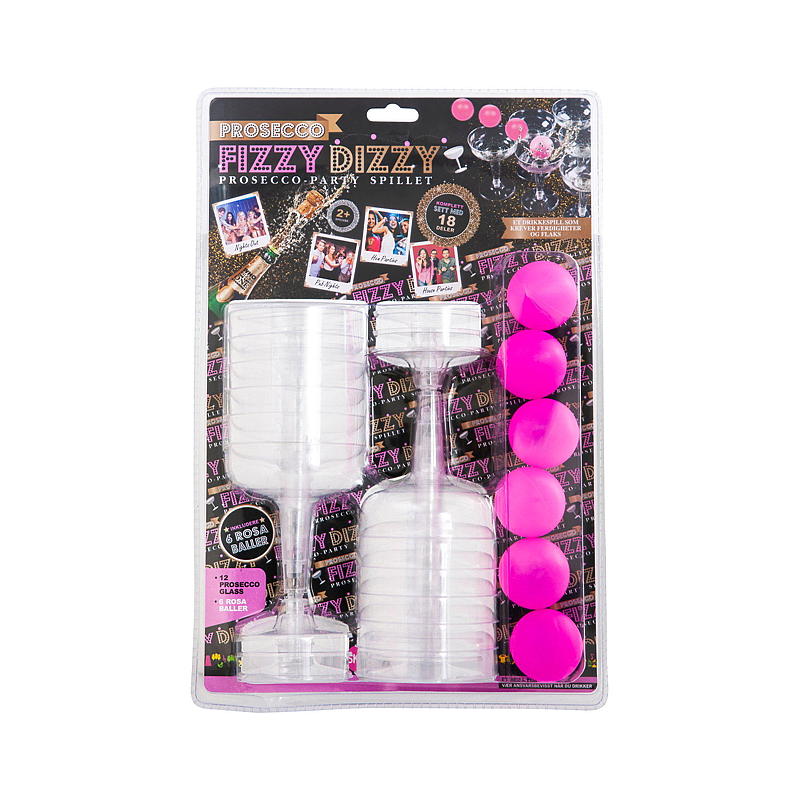 Prosecco Pong 12 glass og 6 bordtennisballer