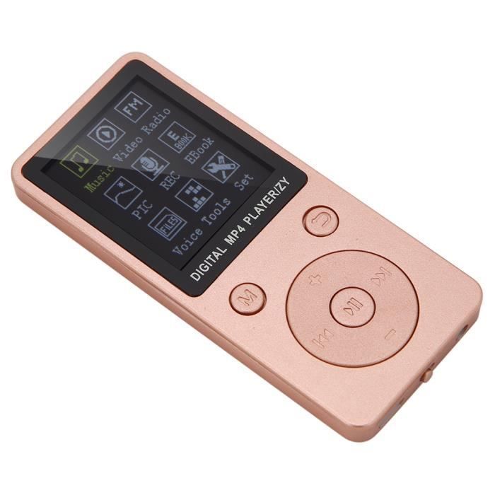 Reproductor MP4 portátil de 32 GB con pantalla y auriculares - Oro rosa