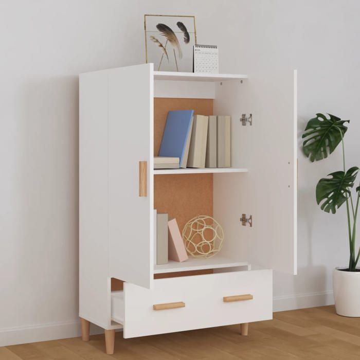 “Rebajas de invierno” Armario/Armario blanco TOP con cajones - Aparador blanco 70x31x115cm - Madera de ingeniería PRO94751