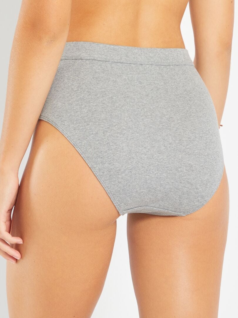 Conjunto de 2 cuecas caneladas de algodão - CINZA