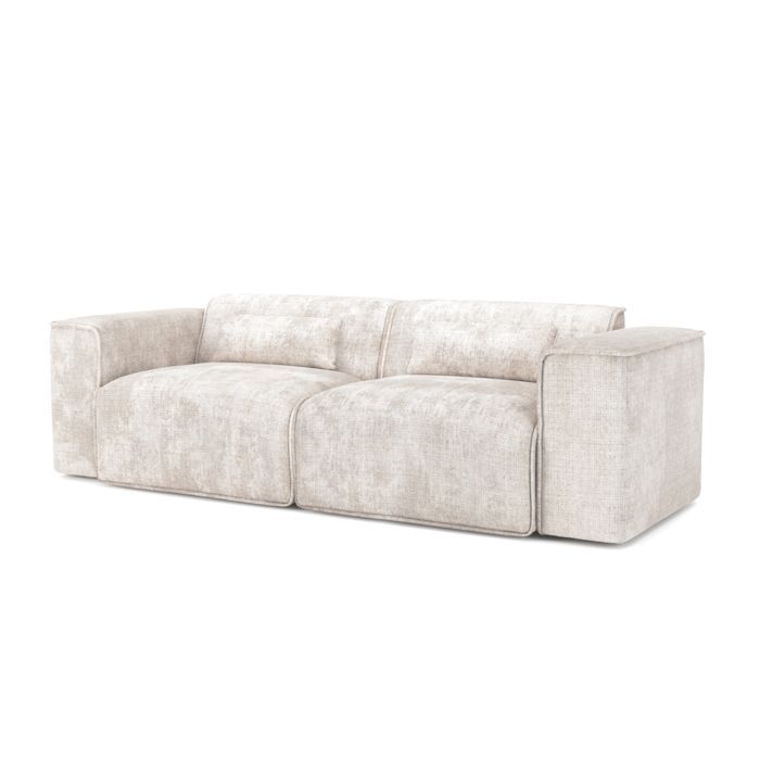 Canapé droit fixe NUNA 3 places tissu beige