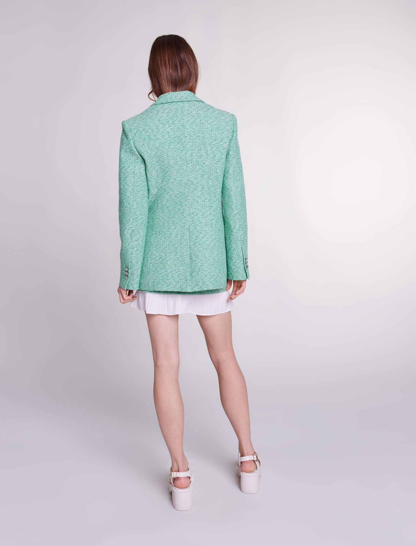 Jachetă din tweed - Vert