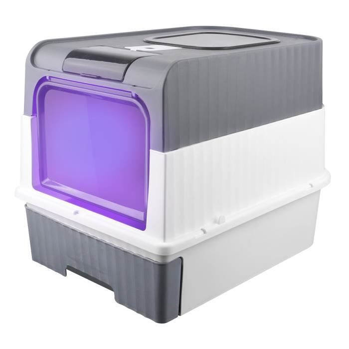 Cat Litter Box - Enclosed Toilet House - Ultraviolet Sterilization and Deodorization - Gray
