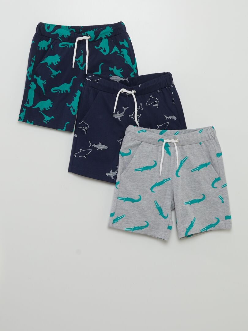 Set van 3 jersey shorts - BLAUW