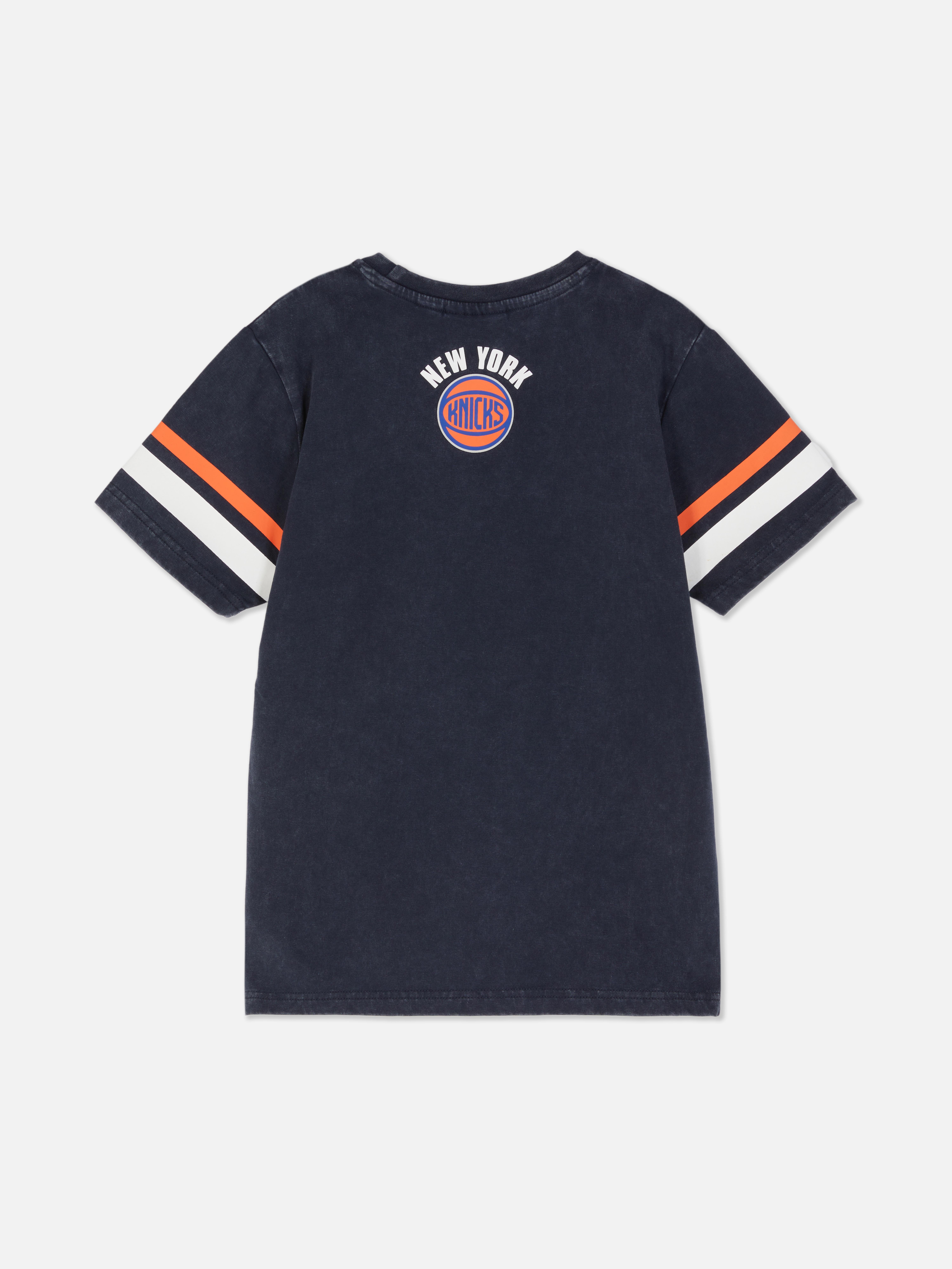 Tricou NBA New York Knicks Un tricou sport cu mânecă scurtă și imprimeuri New York Knicks