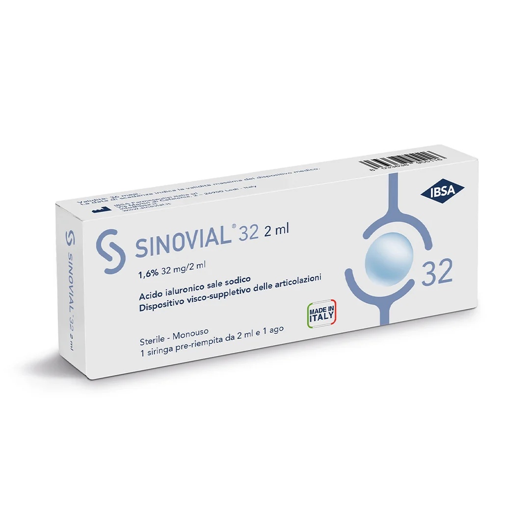 Synovialer intraartikulärer Faden 32 + Nadel 21 1 Stück Hyaluronsäure 1,6 % 32 mg/2 ml 1 FS
