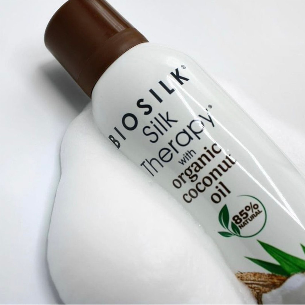 Biosilk Silk Therapy matu putas ar dabīgu kokosriekstu eļļu, apjomu piešķirošas putas – 227 g