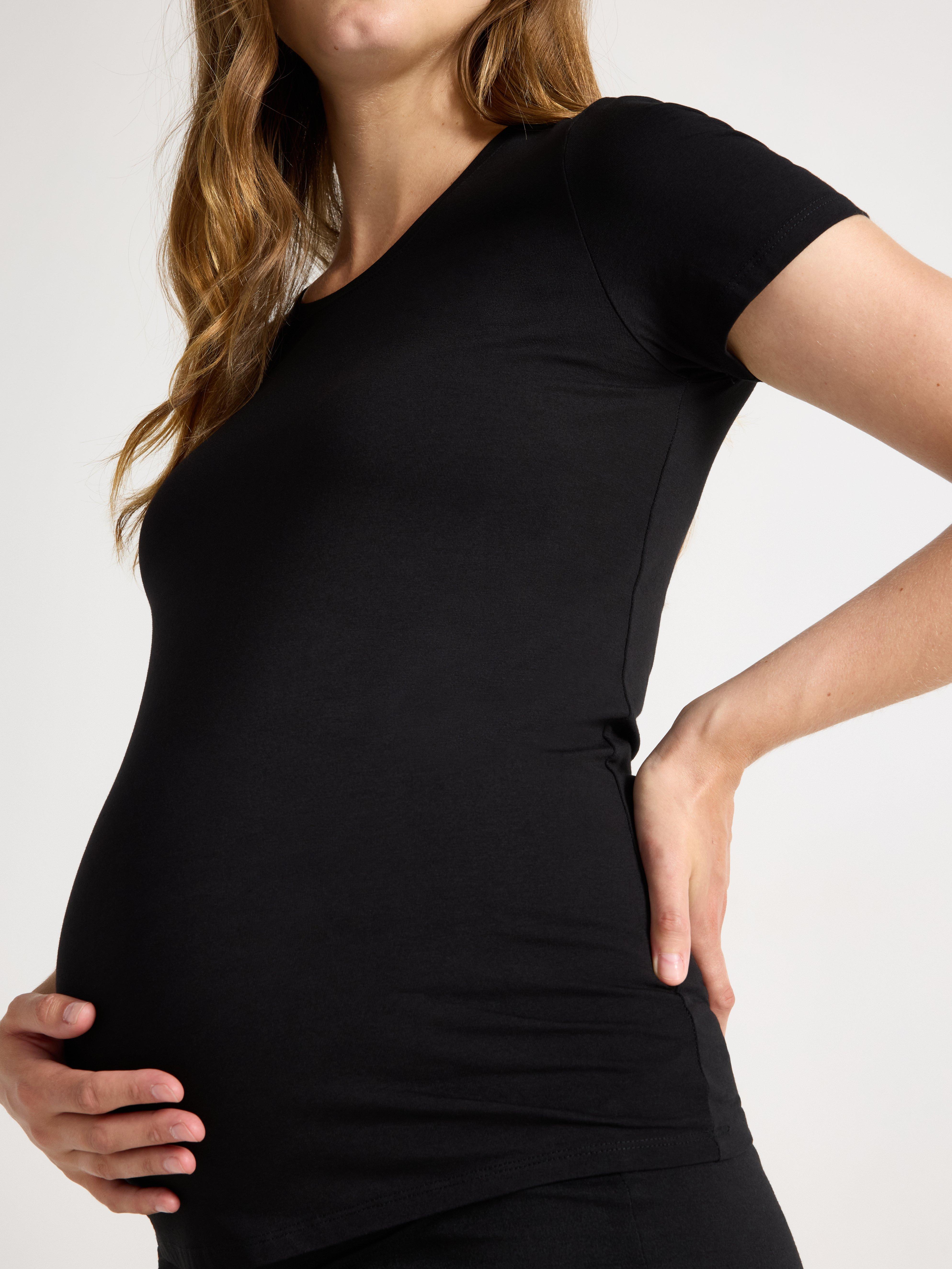 Top de maternidad MOM negro