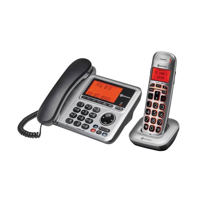 Senior-friendly landline phone - AMPLICOMMS - Bigtel 40 Plus - Amplified +40dB - Large buttons - Grey
