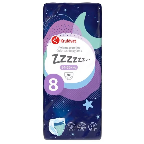 Unisex pyžamové nohavičky Kruidvat veľkosť 8<br>veľkosť 8 (24-65 kg), 9 kusov