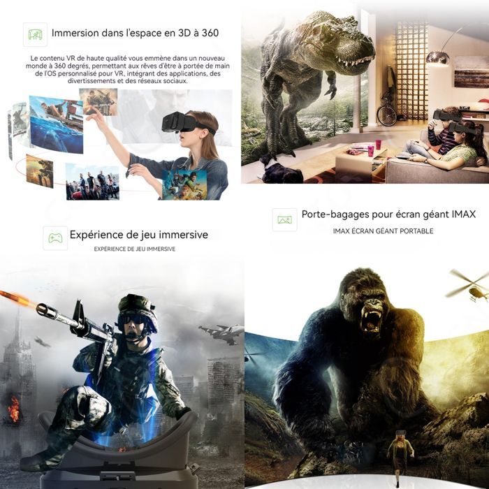 Auriculares de realidad virtual PASSIONOVA - 1920x1080p - 360 grados - Control remoto incluido