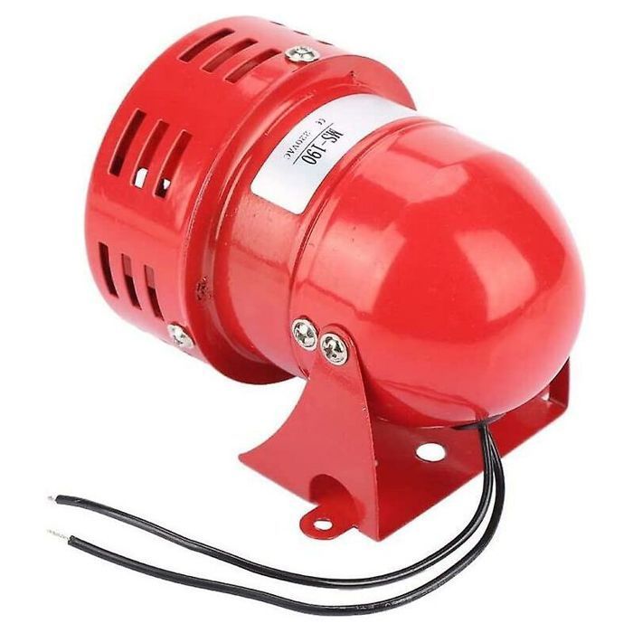 Sirène d'alarme 220 V puissante sirène extérieure alarme 120 dB fil moteur rouge sirène klaxon en métal alarme de bateau industriel
