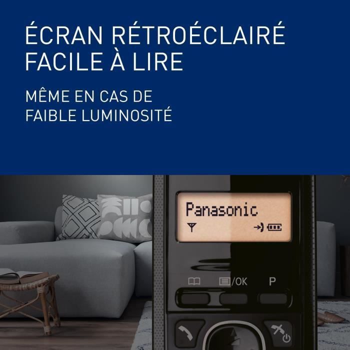 Teléfono inalámbrico Panasonic KX-TG1611FRH – DECT con contestador automático y pantalla LCD