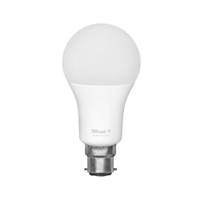 Lampadina LED B22 con connessione Wi-Fi TRUST - Lampadina LED intelligente - Colori bianco e RGB - Atmosfera personalizzabile - Assistente vocale