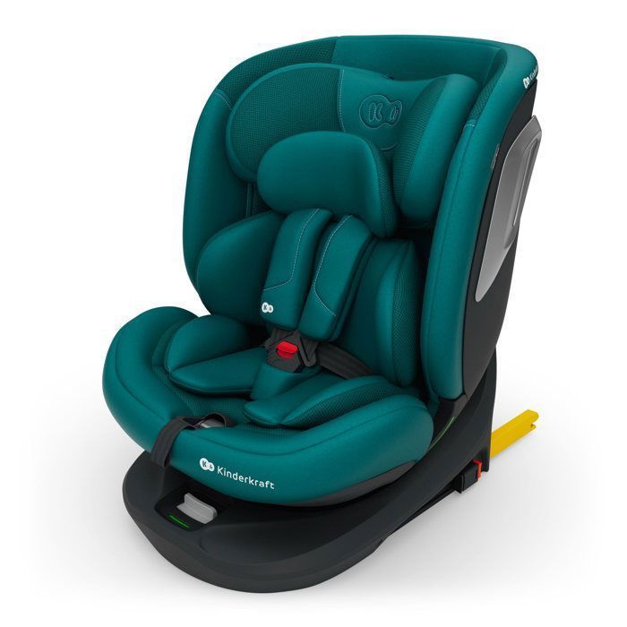 Silla de coche Kinderkraft I-GROW 2 PLUS 4 en 1, 40-150 cm, i-Size, RWF, FWF, SPS+, AIR FLOW, respaldo reclinable, arnés ajustable, color verde.