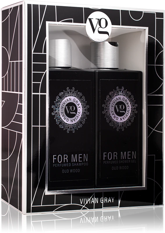 Conjunto de presente Vivian Gray Oud Wood Body para homens