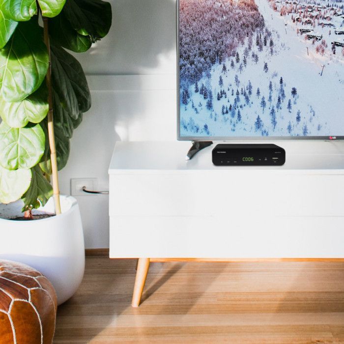 Zapbox HD-A4 digitale terrestrische decoder met display en zwarte USB-poort