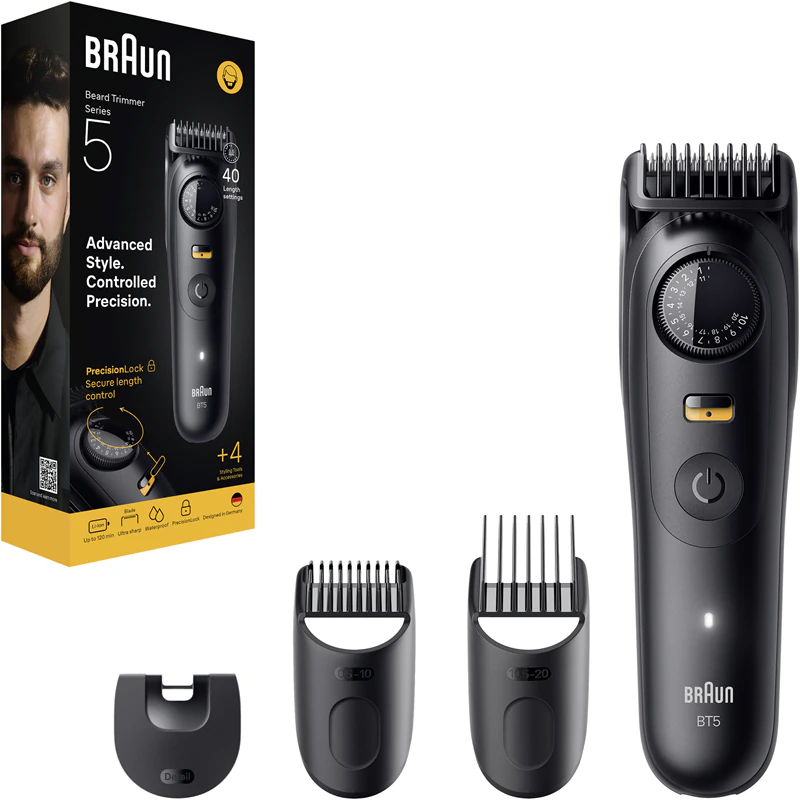 Aparador de barba Braun Series 5 BT5520 + 4 acessórios de modelagem