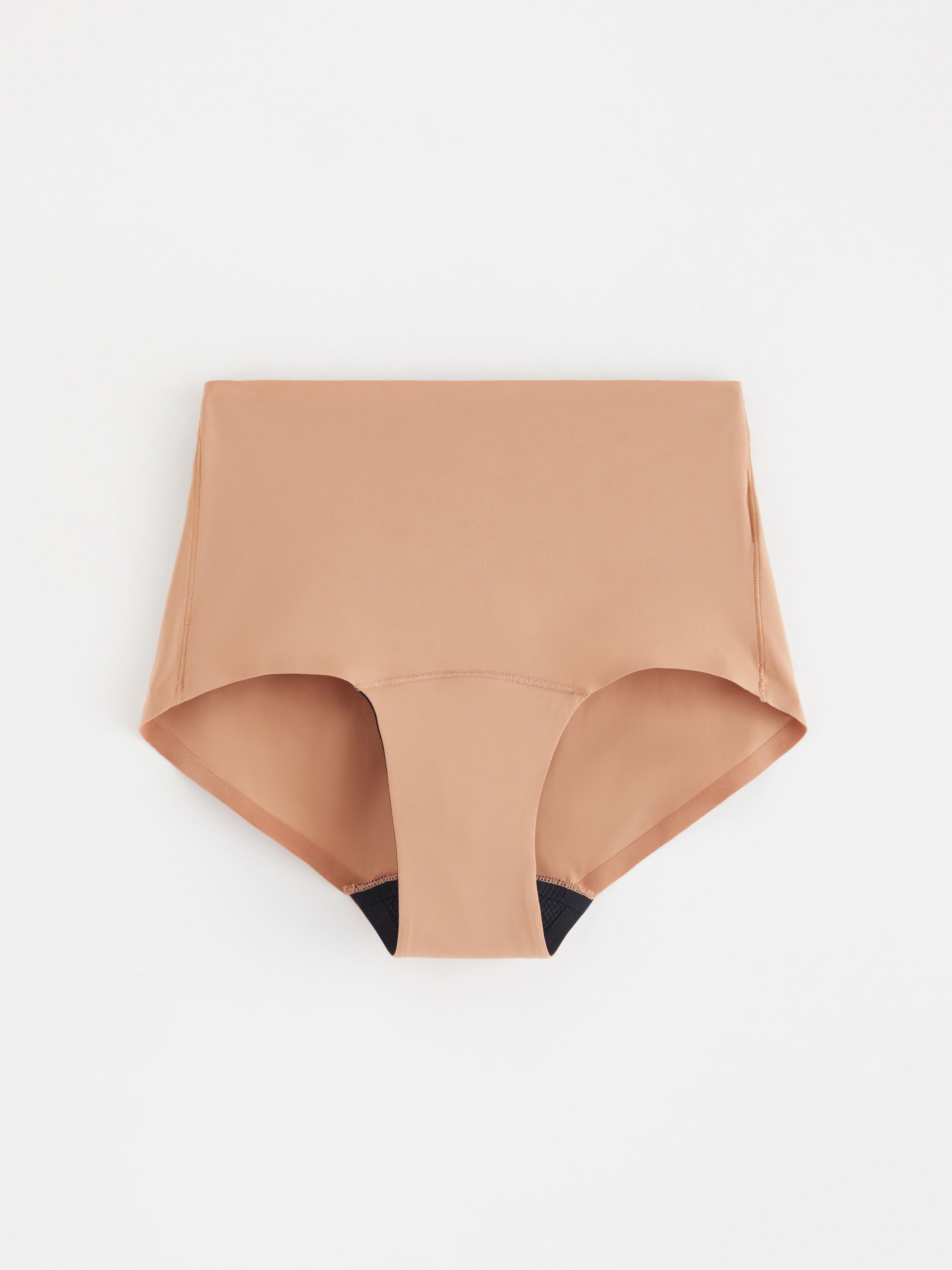 Medium absorberende menstruser – høy midje – Female Engineering Dark Beige
