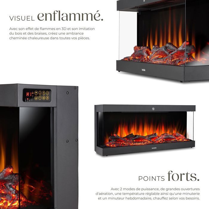 Cheminée électrique murale décorative