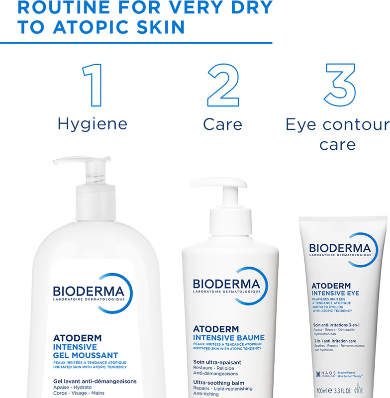 Bioderma Atoderm Intensive Gel Moussant, um gel nutritivo espumante para pele seca e atópica.