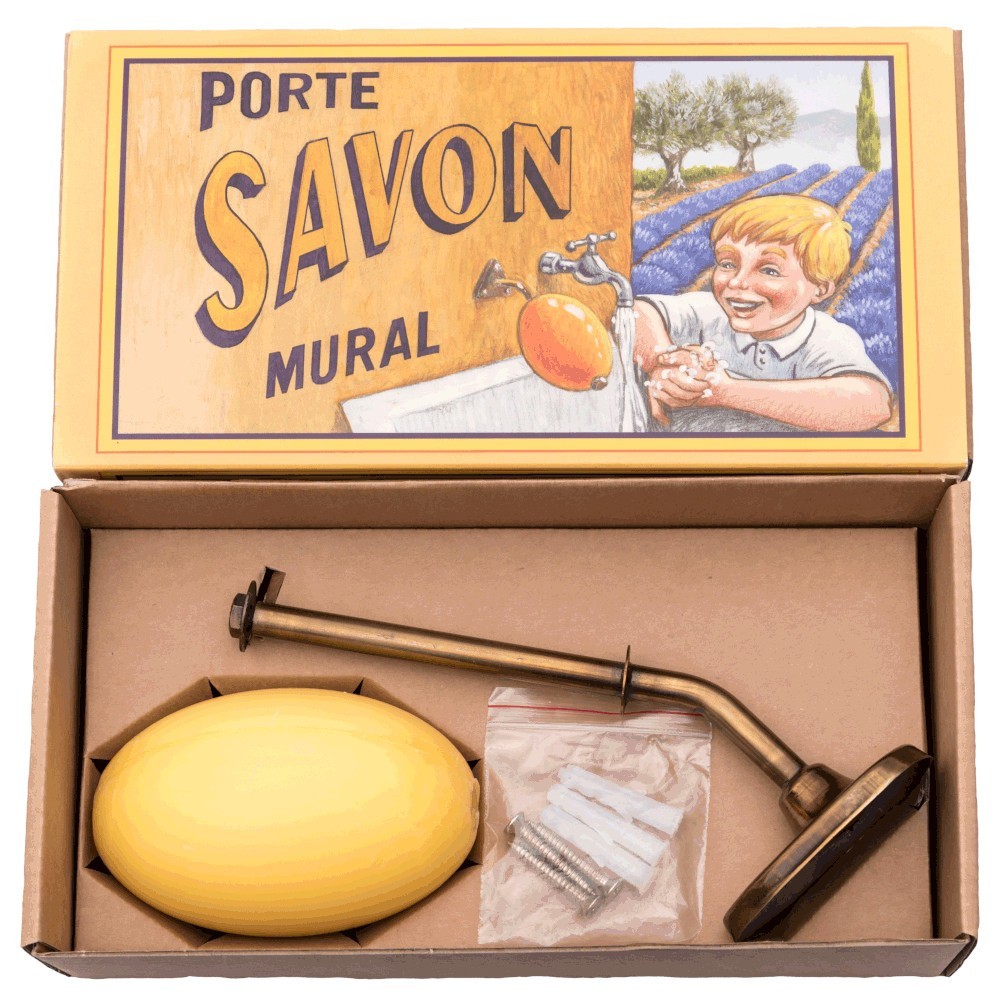 La Savonnerie de Nyons Savon 260g Rotatif à l'Olive et son Support Laiton