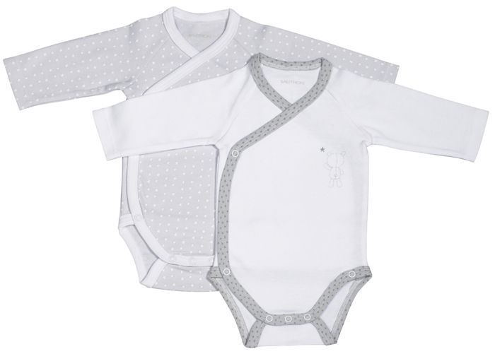Bodys de bebé de manga larga, paquete de 2