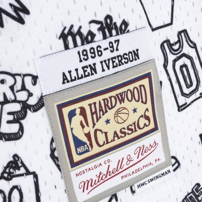 Maillot - Philadelphia 76ers - Allen Iverson - Doodle Swingman 1996 - Blanc - Adulte