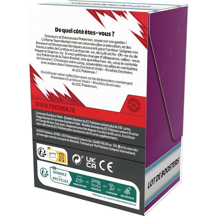 Pokémon EV10 TCG: Pacote com 6 boosters escarlates e roxos - Rivais do Destino
