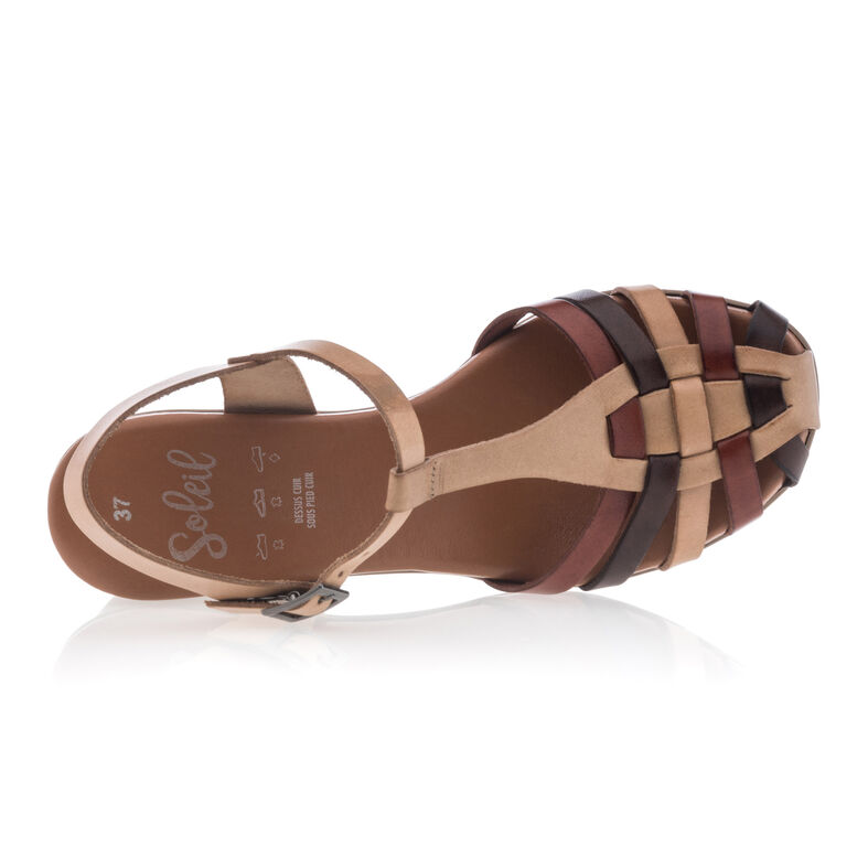 Beige sandaler / sko med åpen tå til dame