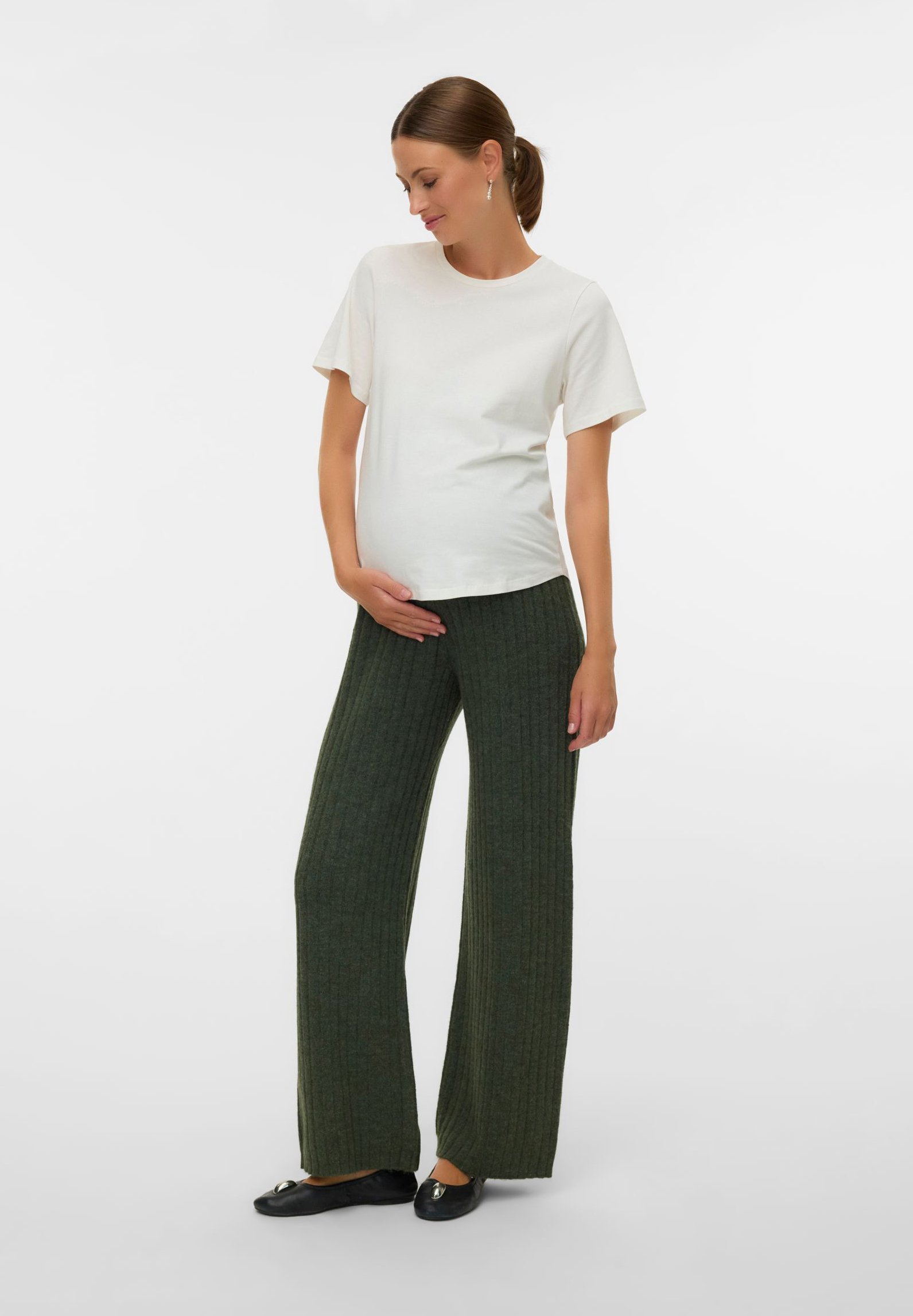 Těhotenské kalhoty Vero Moda VMMLULU LEFILE LOOSE PANT - Kalhoty - deep depths