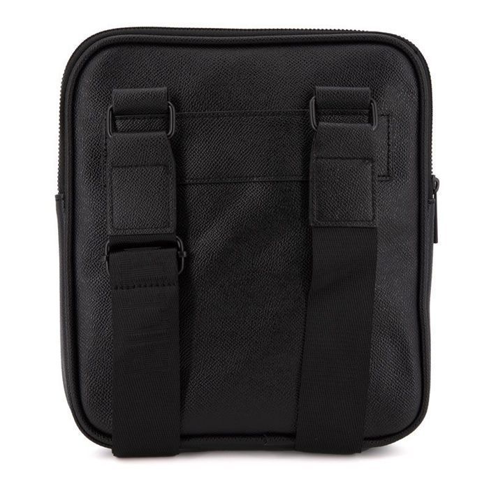 Geantă texturată din piele ecologică cu broderie cu lup roșu, 22x25x2cm, BILL TORNADE pentru bărbați