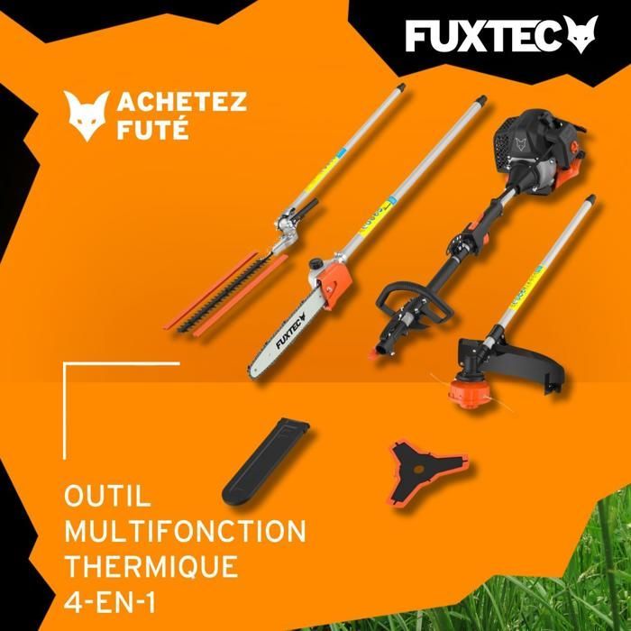 Desbrozadora multifuncional de gasolina 4 en 1 - FUXTEC FX-MT152 - 52 cc, 3 CV