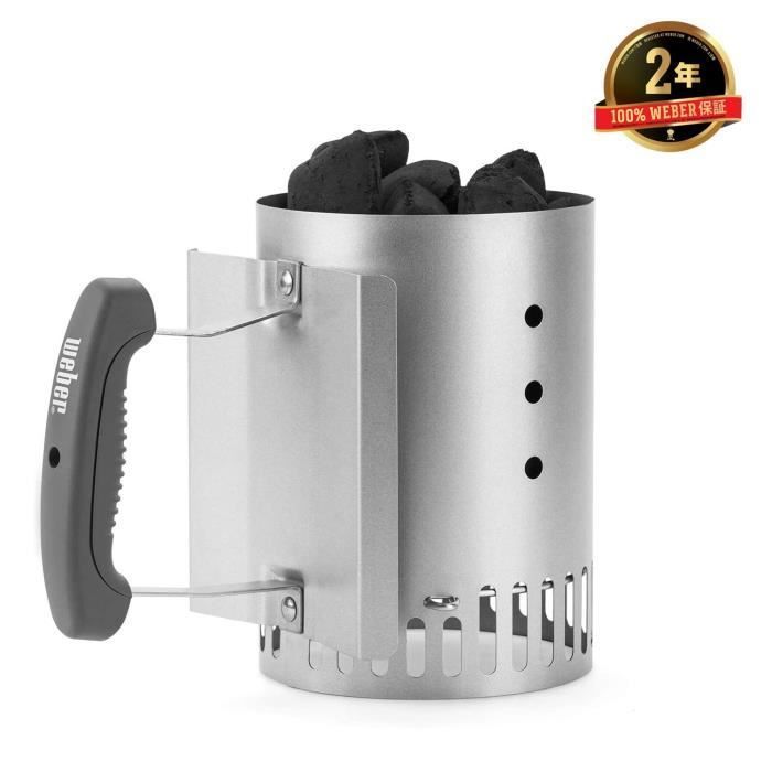 Kitchen Chimney Starter - WEBER - Small Model Smokey Joe - Stainless Steel - Gray - Fast Lighting