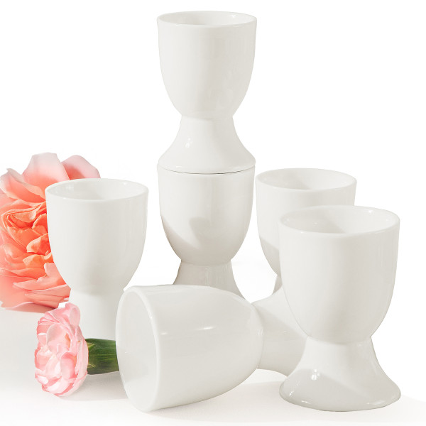 KONSIMO AD BELLA ECRU kieliszek do jajka, 6 szt., porcelana