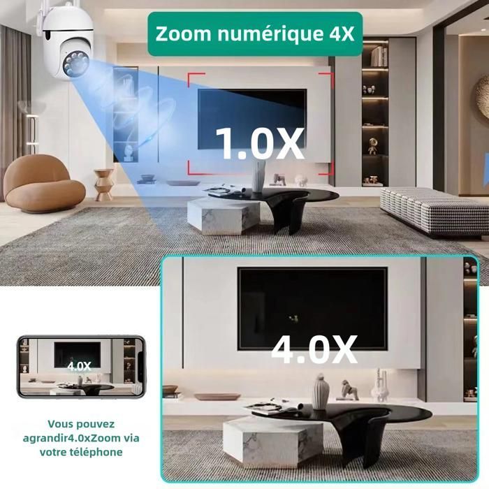4 CÁMARAS DE SEGURIDAD WIFI PARA INTERIORES/EXTERIORES CON DETECCIÓN DE PERSONAS, AUDIO BIDIRECCIONAL, VISIÓN NOCTURNA A COLOR Y MOTORES RESISTENTES A LOS GOLPES