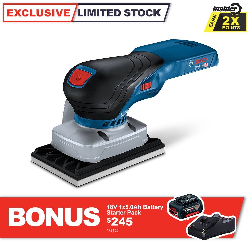 Lixadeira orbital sem escovas BOSCH 18 V Skin GSS 18 V-13 06019L0140 3 em 1